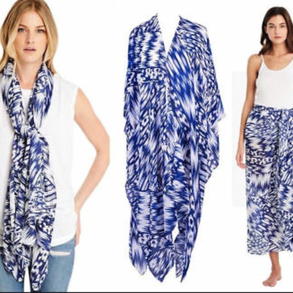 MICHAEL STARS Ruana Tie Dye Scarf Shawl One Size